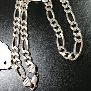 20 1/2 Inch 9.52 mm Sterling Silver Figaro Chain Necklace